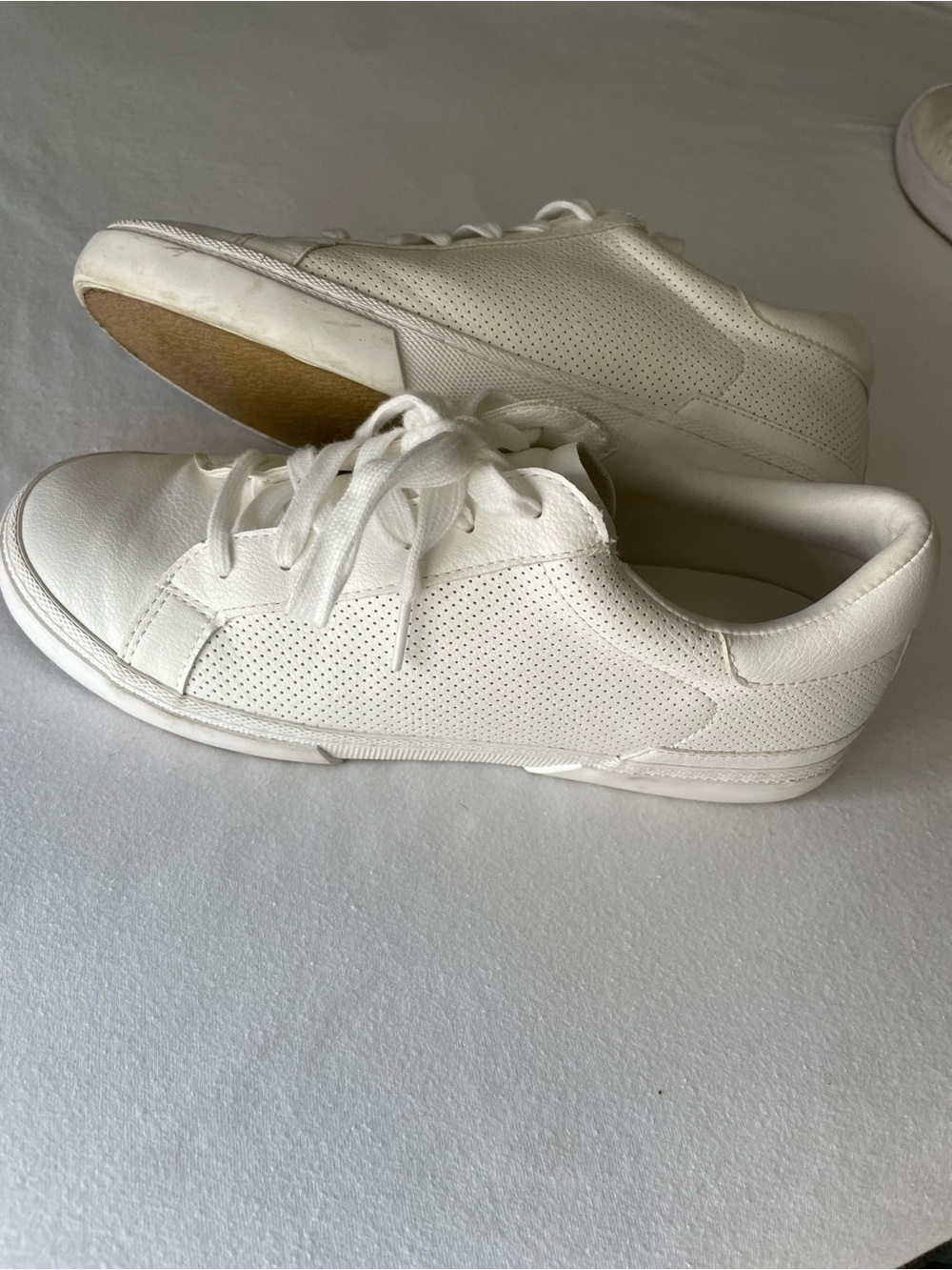 a new day White Perforated Low-Top Sneakers